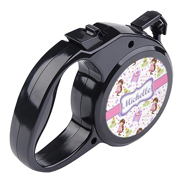 Princess Print Retractable Dog Leash - Angle