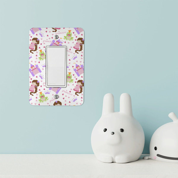 Princess Print Rocker Light Switch Covers - Single - IN CONTEXT