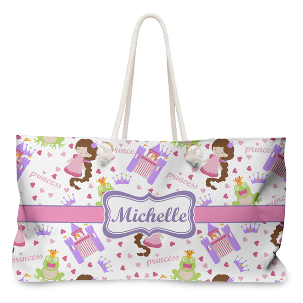 Custom Princess Print Large Tote Bag with Rope Handles (Personalized)