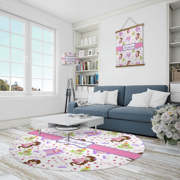 Princess Print Round Area Rug - IN CONTEXT