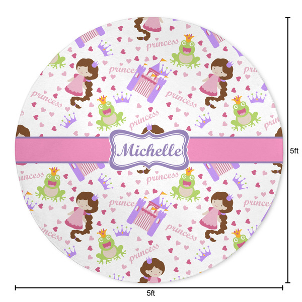 Princess Print Round Area Rug - Size