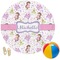 Princess Print Round Beach Towel (Personalized)