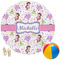 Princess Print Round Beach Towel (Personalized)