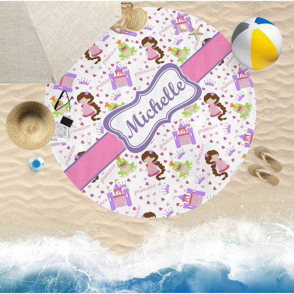 Princess Print Round Beach Towel Lifestyle