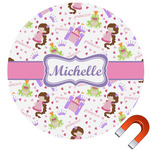 Princess Print Round Car Magnet - 10" (Personalized)
