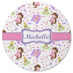 Princess Print Round Rubber Backed Coaster (Personalized)