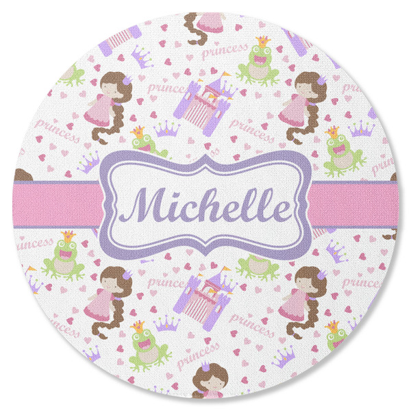 Custom Princess Print Round Rubber Backed Coaster (Personalized)