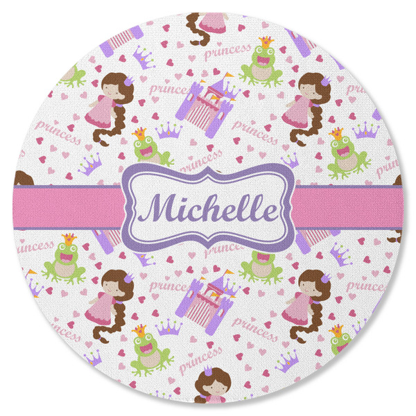Princess Print Round Coaster Rubber Back - Single