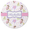 Princess Print Round Rubber Backed Coaster (Personalized)