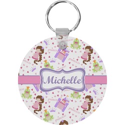 Princess Print Round Plastic Keychain (Personalized)