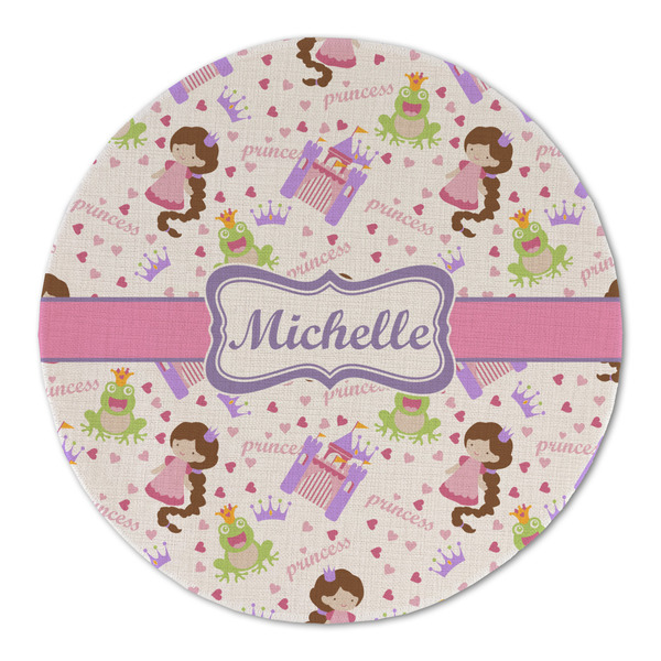 Princess Print Round Linen Placemats - FRONT (Double Sided)