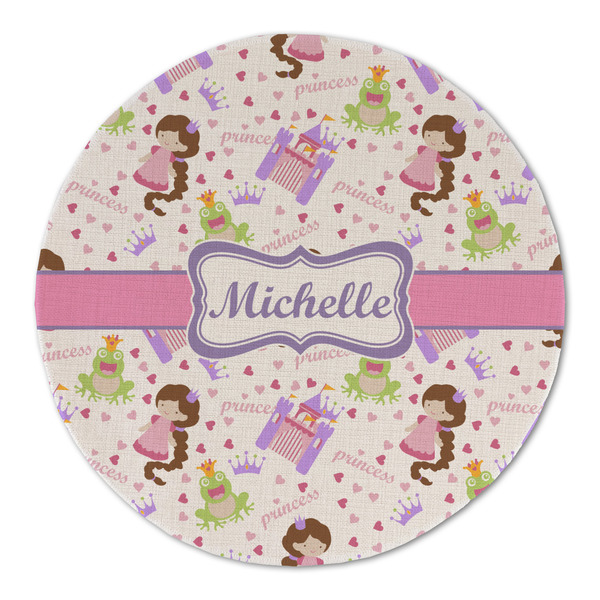 Custom Princess Print Round Linen Placemat (Personalized)