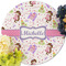 Princess Print Round Linen Placemats - Front (w flowers)