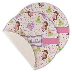 Princess Print Round Linen Placemat - Single Sided - Set of 4 (Personalized)