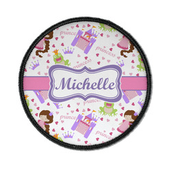 Princess Print Iron On Round Patch w/ Name or Text