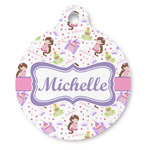 Princess Print Round Pet ID Tag (Personalized)