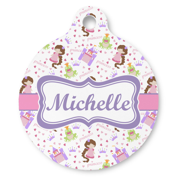 Custom Princess Print Round Pet ID Tag (Personalized)