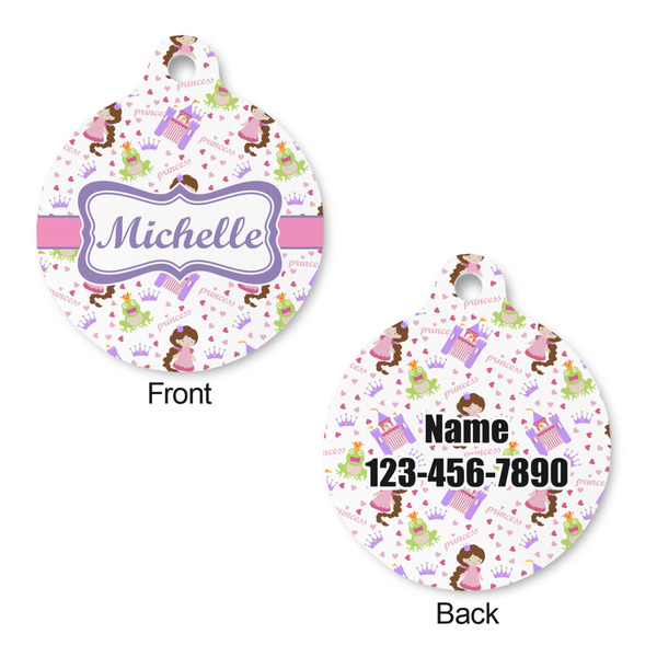 Princess Print Round Pet Tag - Front & Back