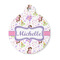 Princess Print Round Pet ID Tag - Small (Personalized)