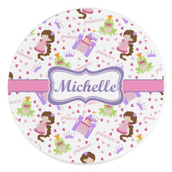 Princess Print Round Stone Trivet (Personalized)