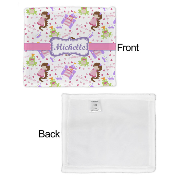Princess Print Security Blanket - Front & White Back View