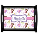 Princess Print Black Wooden Tray - Large (Personalized)