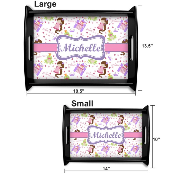 Princess Print Serving Tray Black Sizes