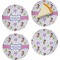Princess Print Set of 4 Glass Appetizer / Dessert Plate 8" (Personalized)