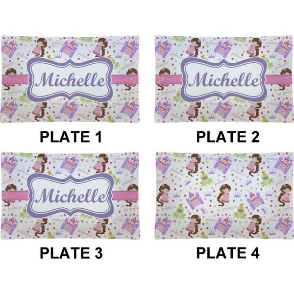 Princess Print Set of Rectangular Dinner Plates (Approval)