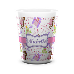 Princess Print Ceramic Shot Glass - 1.5 oz - White - Set of 4 (Personalized)