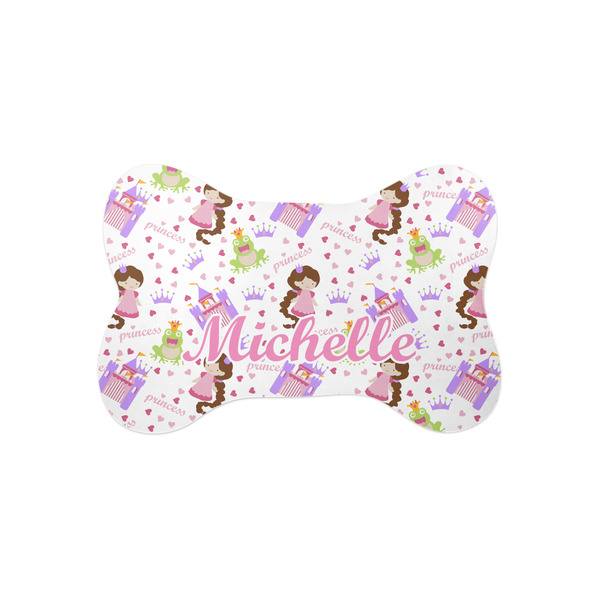 Custom Princess Print Bone Shaped Dog Food Mat (Small) (Personalized)