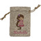 Princess Print Small Burlap Gift Bag - Front (Personalized)