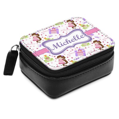Princess Print Small Leatherette Travel Pill Case (Personalized)