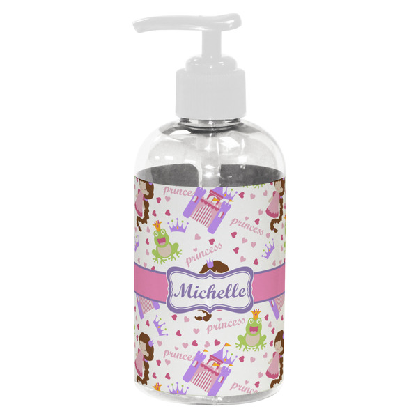 Custom Princess Print Plastic Soap / Lotion Dispenser (8 oz - Small - White) (Personalized)