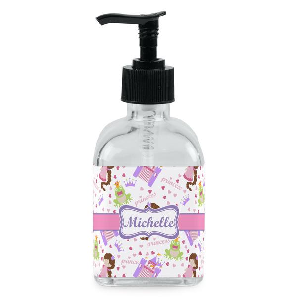 Custom Princess Print Glass Soap & Lotion Bottle - Single Bottle (Personalized)