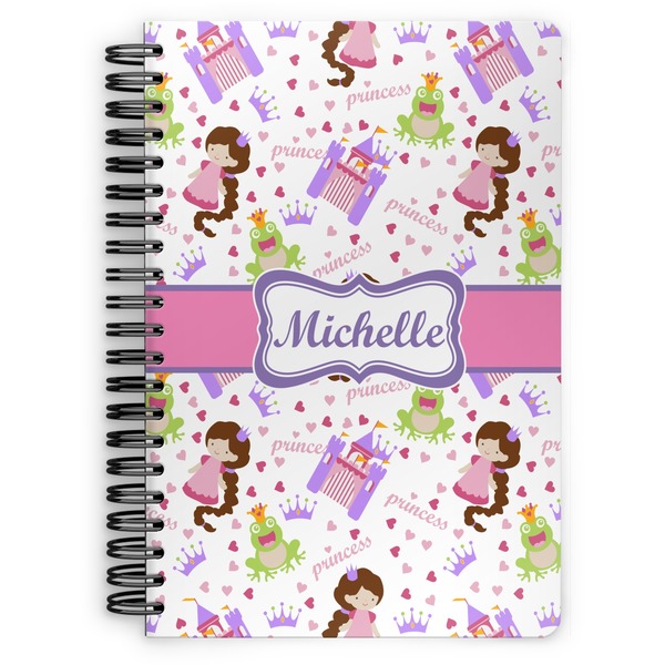 Custom Princess Print Spiral Notebook - 7x10 w/ Name or Text