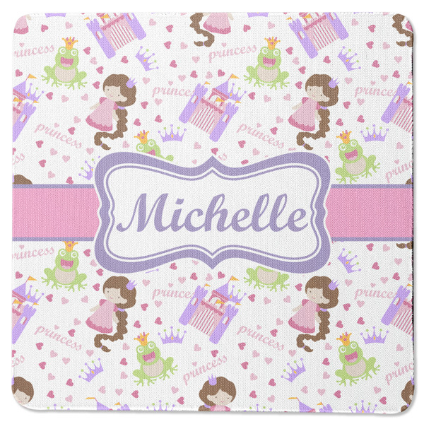 Custom Princess Print Square Rubber Backed Coaster (Personalized)