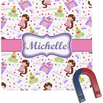Princess Print Square Fridge Magnet (Personalized)