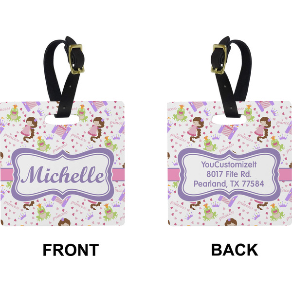 Princess Print Square Luggage Tag (Front + Back)