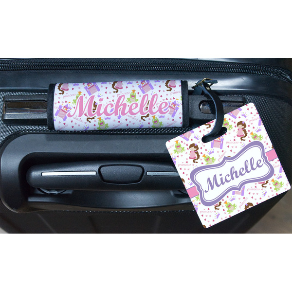 Princess Print Square Luggage Tag & Handle Wrap - In Context