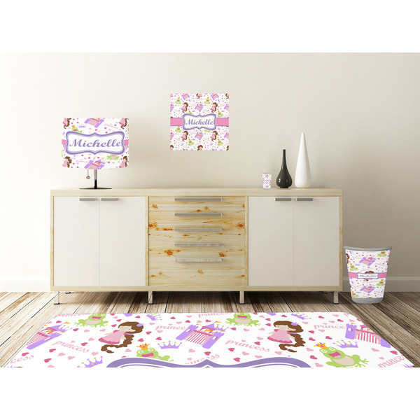 Princess Print Square Wall Decal Wooden Desk