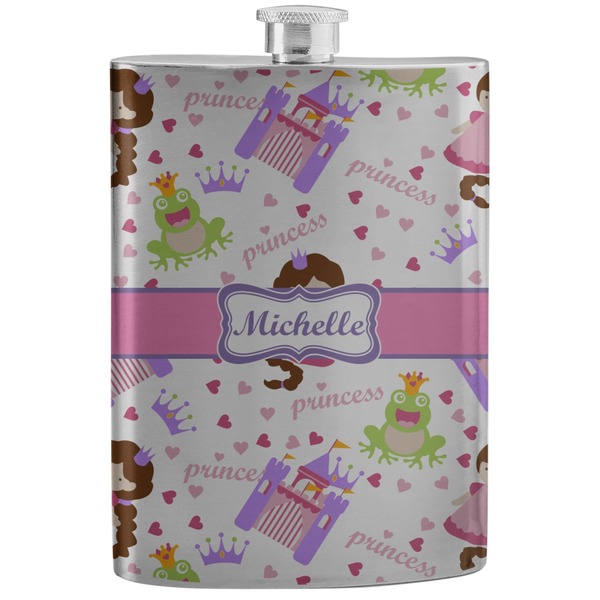 Custom Princess Print Stainless Steel Flask (Personalized)