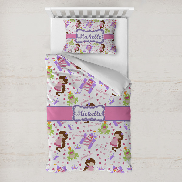 Custom Princess Print Toddler Bedding Set - With Pillowcase (Personalized)