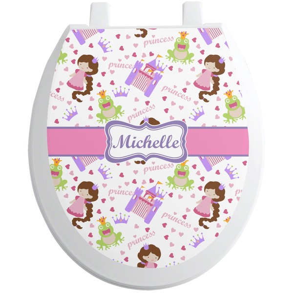 Custom Princess Print Toilet Seat Decal (Personalized)