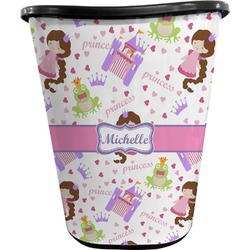 Princess Print Waste Basket - Double Sided (Black) (Personalized)