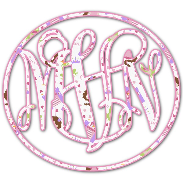Custom Princess Print Monogram Decal - Medium (Personalized)