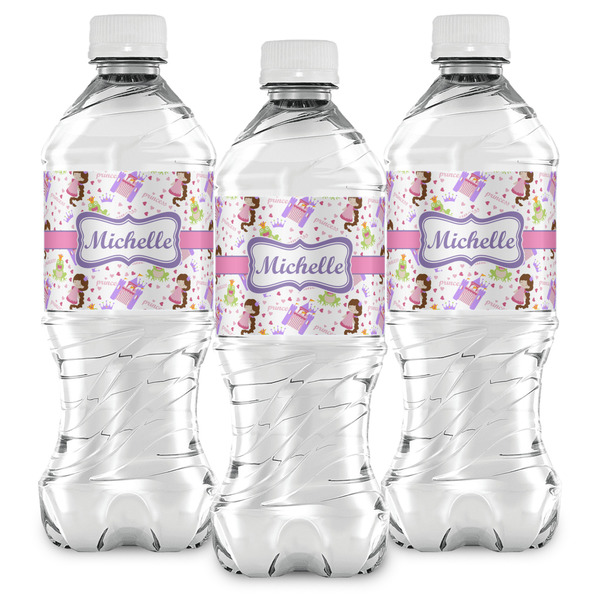 Princess Print Water Bottle Labels - Front View