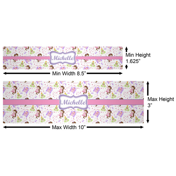 Princess Print Water Bottle Labels w/ Dimensions