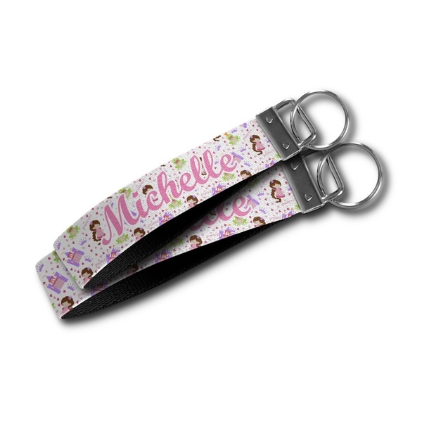 Princess Print Webbing Keychain FOBs - Size Comparison