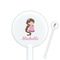 Princess Print 5.5" Round Plastic Stir Sticks - White - Single Sided (Personalized)
